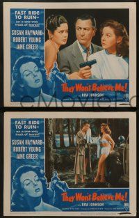 6c859 THEY WON'T BELIEVE ME 3 LCs R54 Susan Hayward, Robert Young & sexy Jane Greer, noir!