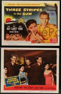 6c483 THREE STRIPES IN THE SUN 8 LCs '55 Aldo Ray hated all Japanese until he met Mitsuko Kimura!