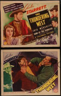 6c485 THUNDERING WEST 8 LCs '39 great cowboy wesern images of Charles Starrett, Iris Meredith!