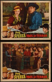 6c763 TRAIL OF TERROR 4 LCs '35 great images of Bob Steele, Beth Marion, Forrest Taylor!