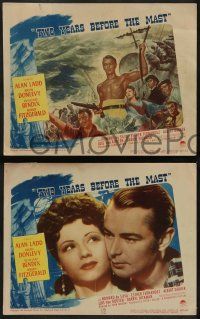 6c863 TWO YEARS BEFORE THE MAST 3 LCs '45 art & images of Alan Ladd, Brian Donlevy, William Bendix!