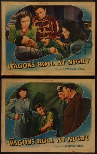 6c866 WAGONS ROLL AT NIGHT 3 LCs '41 unconscious Humphrey Bogart in 1, Eddie Albert in all 3!