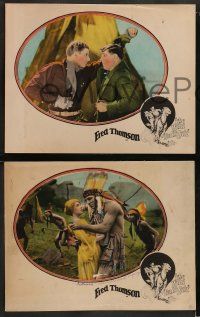 6c868 WILD BULL'S LAIR 3 LCs '25 Fred Thomson & Catherine Bennett in silent cowboy western action!