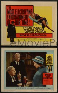 6c533 WITNESS FOR THE PROSECUTION 8 LCs '58 Billy Wilder, Tyrone Power, Marlene Dietrich, Laughton