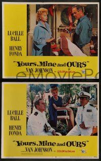 6c543 YOURS, MINE & OURS 8 LCs '68 Lucille Ball & Henry Fonda have 18 kids!