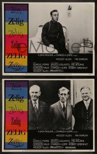 6c871 ZELIG 3 LCs '83 wacky Woody Allen in the title role, fantasy mockumentary, Mia Farrow!