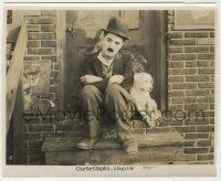 6d019 DOG'S LIFE 8x9.75 still R20s classic image of Charlie Chaplin as Tramp sitting with his dog!