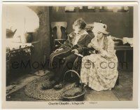 6d023 DOG'S LIFE 8x10.25 still R20s Edna Purviance knitting by Charlie Chaplin asleep in chair!