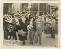 6d005 DOG'S LIFE 8x10 LC '18 Charlie Chaplin carrying dog is asked to leave a busy dance hall!