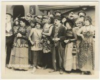 6d007 DOG'S LIFE 8x10 LC '18 c/u of Charlie Chaplin holding leash in a large crowd of people!