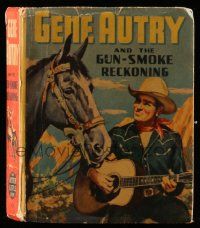 6d673 GENE AUTRY & THE GUN-SMOKE RECKONING Better Little Book hardcover book '43 art by Iwin Myers!