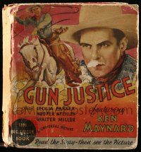 6d679 GUN JUSTICE Big Little Book hardcover book '34 the story of Ken Maynard's Universal picture!