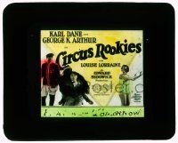 6d046 CIRCUS ROOKIES glass slide '28 Karl Dane & George K. Arthur with fake ape & sexy girl!