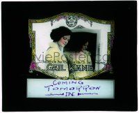 6d056 GAIL KANE glass slide '20s pretty actress by mirror, working for the American Film Company!