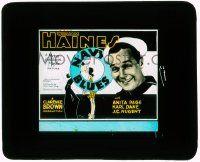6d079 NAVY BLUES glass slide '30 John Held Jr. artwork of Navy sailor William Haines kissing girl!