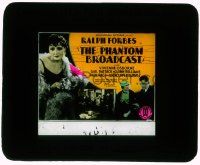 6d089 PHANTOM BROADCAST glass slide '33 hunchback Ralph Forbes provides voice for radio singer!