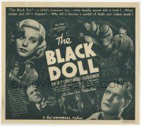 6d338 BLACK DOLL herald '37 Nan Grey, Donald Woods, a Crime Club production, cool montage!