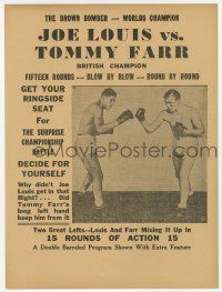 6d372 JOE LOUIS VS TOMMY FARR herald '37 boxing, blow by blow, round by round championship battle!