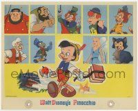 6d381 PINOCCHIO herald '40 Disney classic cartoon, different image with character portraits, rare!