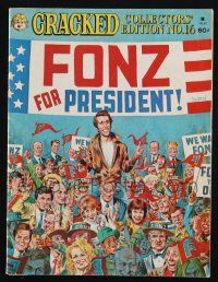 6d410 CRACKED magazine '76 cool collectors' edition, Fonz for President, art by John Severin!