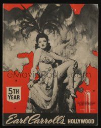 6d805 EARL CARROLL'S HOLLYWOOD souvenir program book '42 featuring the most beautiful girls in world