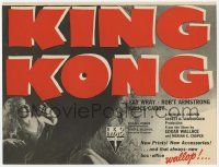 6d266 KING KONG magazine ad R42 different close up of giant ape over Fay Wray!