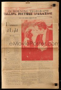 6d438 MORNING TELEGRAPH TALKING PICTURE MAGAZINE magazine August 27, 1933 Dinner At Eight!