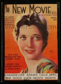 6d442 NEW MOVIE MAGAZINE magazine April 1931 great art of beautiful Kay Francis by Jules Erbit!