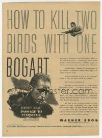 6d270 PASSAGE TO MARSEILLE magazine ad '44 how to kill two birds with one Humphrey Bogart!