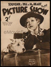 6d458 PICTURE SHOW English magazine December 2, 1933 Marion Davies & her cute dog Michael!