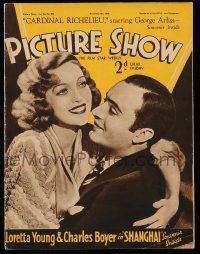 6d463 PICTURE SHOW English magazine November 9, 1935 Loretta Young & Charles Boyer in Shanghai!