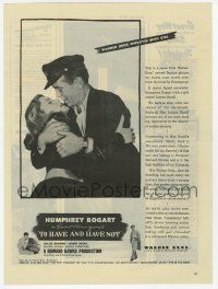 6d276 TO HAVE & HAVE NOT magazine ad '44 Humphrey Bogart holding a girl named Lauren Bacall!