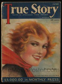 6d503 TRUE STORY magazine June 1930 wonderful cover art of Thelma Todd by Jules Cannert!