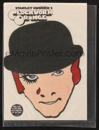 6d156 CLOCKWORK ORANGE iron-on transfer '72 put Malcolm McDowell's face on your clothes!