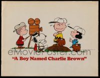 6d773 BOY NAMED CHARLIE BROWN souvenir program book '70 baseball art of Snoopy & Peanuts by Schulz!