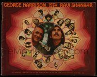 6d824 GEORGE HARRISON music concert souvenir program book '74 performing live with Ravi Shankar!