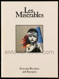6d881 LES MISERABLES stage play souvenir program book '90 Broadway musical of Victor Hugo classic!