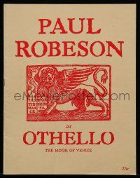 6d912 OTHELLO stage play souvenir program book '43 Paul Robeson in William Shakespeare tragedy!