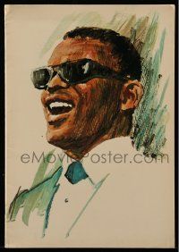 6d925 RAY CHARLES music concert souvenir program book '67 great art of the blind blues singer/photos