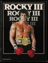 6d935 ROCKY III souvenir program book '82 boxer/director Sylvester Stallone w/gloves & title belt!