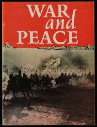 6d993 WAR & PEACE souvenir program book '68 Sergei Bondarchuck Russian version, Leo Tolstoy