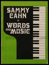 6d998 WORDS & MUSIC stage play souvenir program book '74 starring Sammy Cahn!