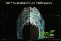 6d235 PARASITE die-cut promo brochure '82 pop-up of the first futuristic monster movie in 3-D!