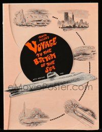 6d242 VOYAGE TO THE BOTTOM OF THE SEA promo brochure '61 cool die-cut cover of the submarine!