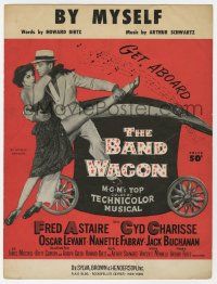 6d515 BAND WAGON sheet music '53 Fred Astaire & sexy Cyd Charisse dancing, By Myself!