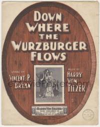 6d520 BUSTER KEATON sheet music 1903 Joe, Myra & 7 year-old Buster, Down Where the Wurzburger Flows