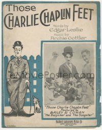 6d523 CHARLIE CHAPLIN sheet music 1915 Those Charlie Chaplin Feet, great art by M. Matthews!