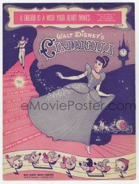 6d526 CINDERELLA sheet music '50 Walt Disney classic, A Dream is a Wish Your Heart Makes!