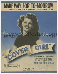 6d527 COVER GIRL English sheet music '44 sexy Rita Hayworth, Make Way For To-Morrow!
