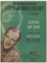 6d542 GOING MY WAY sheet music '44 Bing Crosby, Too-Ra Loo-Ra Loo Ral That's An Irish Lullaby!